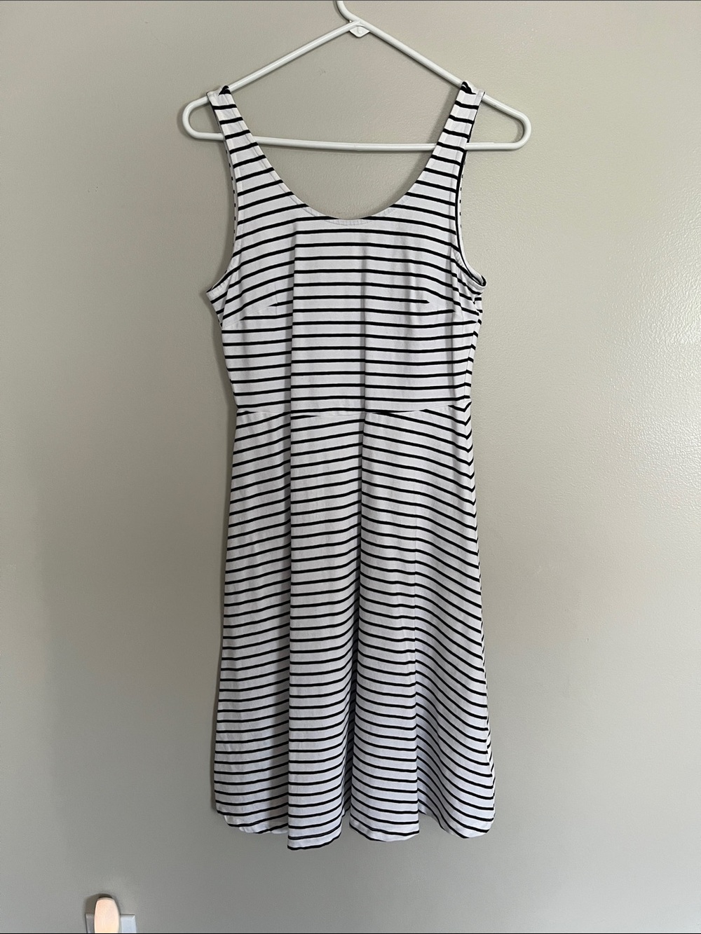 Old Navy White and Black Striped Tank Dress